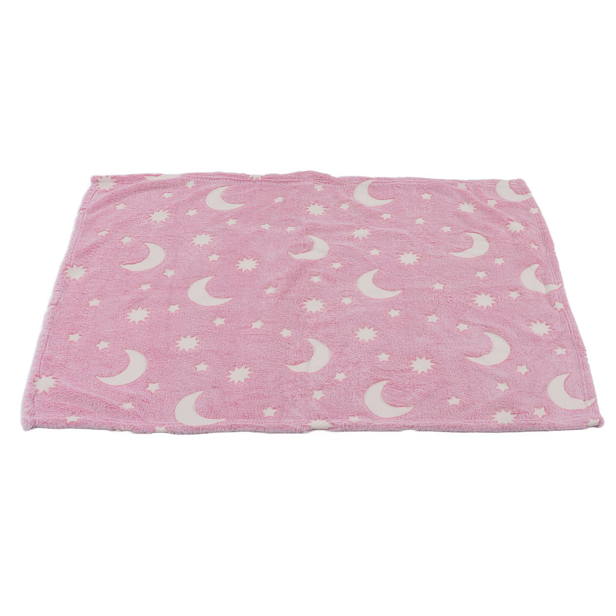 1.5x2m Luminous Blanket Double Side Flannel Star Moon Design Soft Glow in The Dark Blanket for KidsPink
