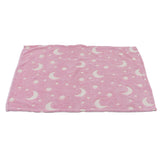 1.5x2m Luminous Blanket Double Side Flannel Star Moon Design Soft Glow in The Dark Blanket for KidsPink - Close-Up Angle