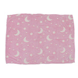 1.5x2m Luminous Blanket Double Side Flannel Star Moon Design Soft Glow in The Dark Blanket for KidsPink - Low Angle