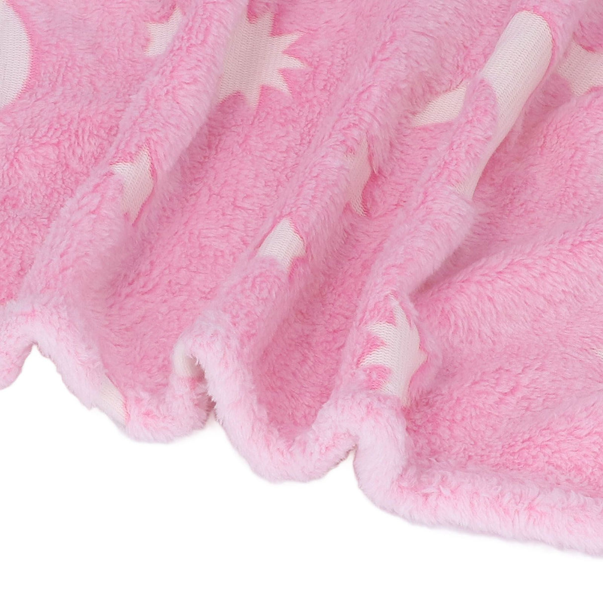 1.5x2m Luminous Blanket Double Side Flannel Star Moon Design Soft Glow in The Dark Blanket for KidsPink