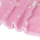 1.5x2m Luminous Blanket Double Side Flannel Star Moon Design Soft Glow in The Dark Blanket for KidsPink