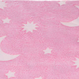 1.5x2m Luminous Blanket Double Side Flannel Star Moon Design Soft Glow in The Dark Blanket for KidsPink - Extra Image