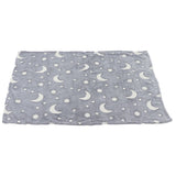 1.5x2m Luminous Blanket Double Side Flannel Star Moon Design Soft Glow in The Dark Blanket for KidsGray - Top-Down View