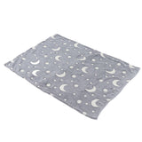 1.5x2m Luminous Blanket Double Side Flannel Star Moon Design Soft Glow in The Dark Blanket for KidsGray