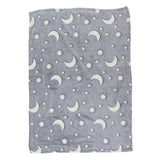 1.5x2m Luminous Blanket Double Side Flannel Star Moon Design Soft Glow in The Dark Blanket for KidsGray - Close-Up Angle