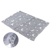 1.5x2m Luminous Blanket Double Side Flannel Star Moon Design Soft Glow in The Dark Blanket for KidsGray - Extra Image