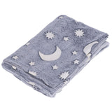 1.5x2m Luminous Blanket Double Side Flannel Star Moon Design Soft Glow in The Dark Blanket for KidsGray