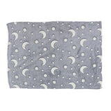 1.5x2m Luminous Blanket Double Side Flannel Star Moon Design Soft Glow in The Dark Blanket for KidsGray