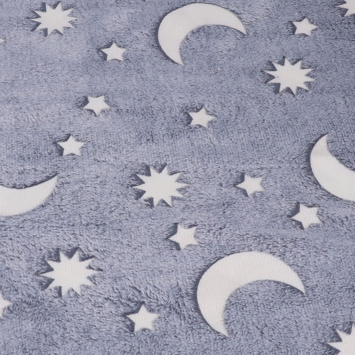 1.5x2m Luminous Blanket Double Side Flannel Star Moon Design Soft Glow in The Dark Blanket for KidsGray