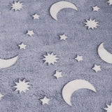 1.5x2m Luminous Blanket Double Side Flannel Star Moon Design Soft Glow in The Dark Blanket for KidsGray - Extra Image
