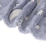 1.5x2m Luminous Blanket Double Side Flannel Star Moon Design Soft Glow in The Dark Blanket for KidsGray