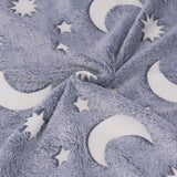 1.5x2m Luminous Blanket Double Side Flannel Star Moon Design Soft Glow in The Dark Blanket for KidsGray - Extra Image