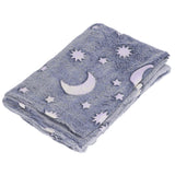 1.5x2m Luminous Blanket Double Side Flannel Star Moon Design Soft Glow in The Dark Blanket for KidsDusty Blue