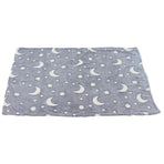 1.5x2m Luminous Blanket Double Side Flannel Star Moon Design Soft Glow in The Dark Blanket for KidsDusty Blue