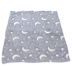 1.5x2m Luminous Blanket Double Side Flannel Star Moon Design Soft Glow in The Dark Blanket for KidsDusty Blue