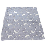 1.5x2m Luminous Blanket Double Side Flannel Star Moon Design Soft Glow in The Dark Blanket for KidsDusty Blue - 45-Degree Angle