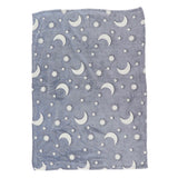 1.5x2m Luminous Blanket Double Side Flannel Star Moon Design Soft Glow in The Dark Blanket for KidsDusty Blue