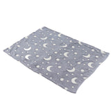 1.5x2m Luminous Blanket Double Side Flannel Star Moon Design Soft Glow in The Dark Blanket for KidsDusty Blue - Close-Up Angle