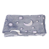 1.5x2m Luminous Blanket Double Side Flannel Star Moon Design Soft Glow in The Dark Blanket for KidsDusty Blue - Extra Image