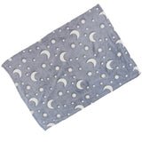 1.5x2m Luminous Blanket Double Side Flannel Star Moon Design Soft Glow in The Dark Blanket for KidsDusty Blue