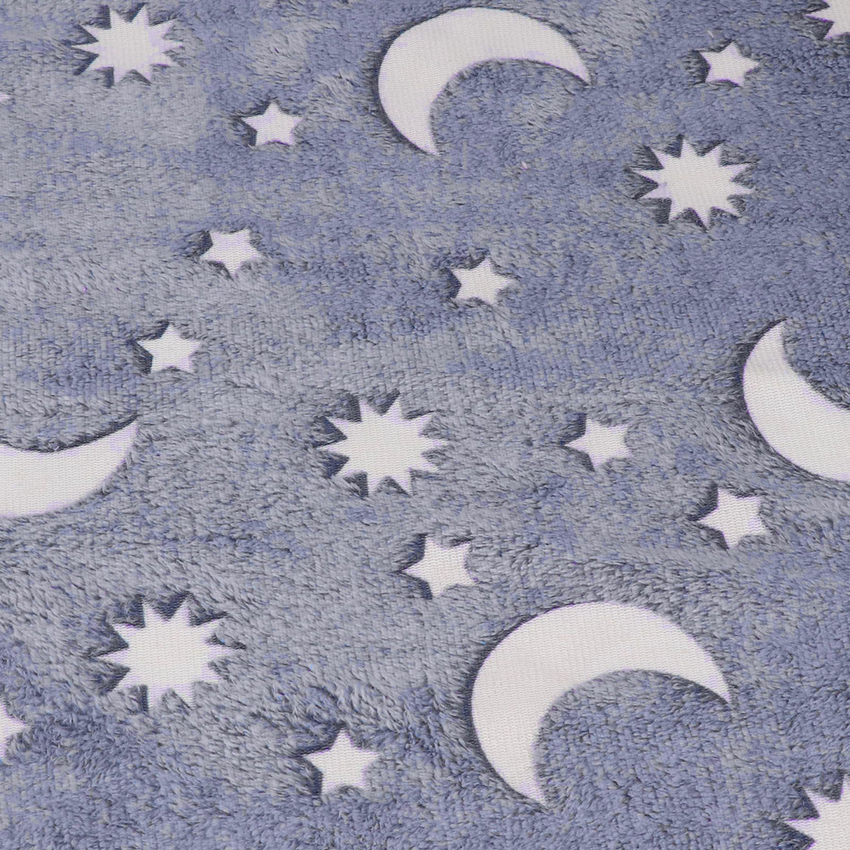 1.5x2m Luminous Blanket Double Side Flannel Star Moon Design Soft Glow in The Dark Blanket for KidsDusty Blue