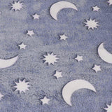 1.5x2m Luminous Blanket Double Side Flannel Star Moon Design Soft Glow in The Dark Blanket for KidsDusty Blue - Extra Image