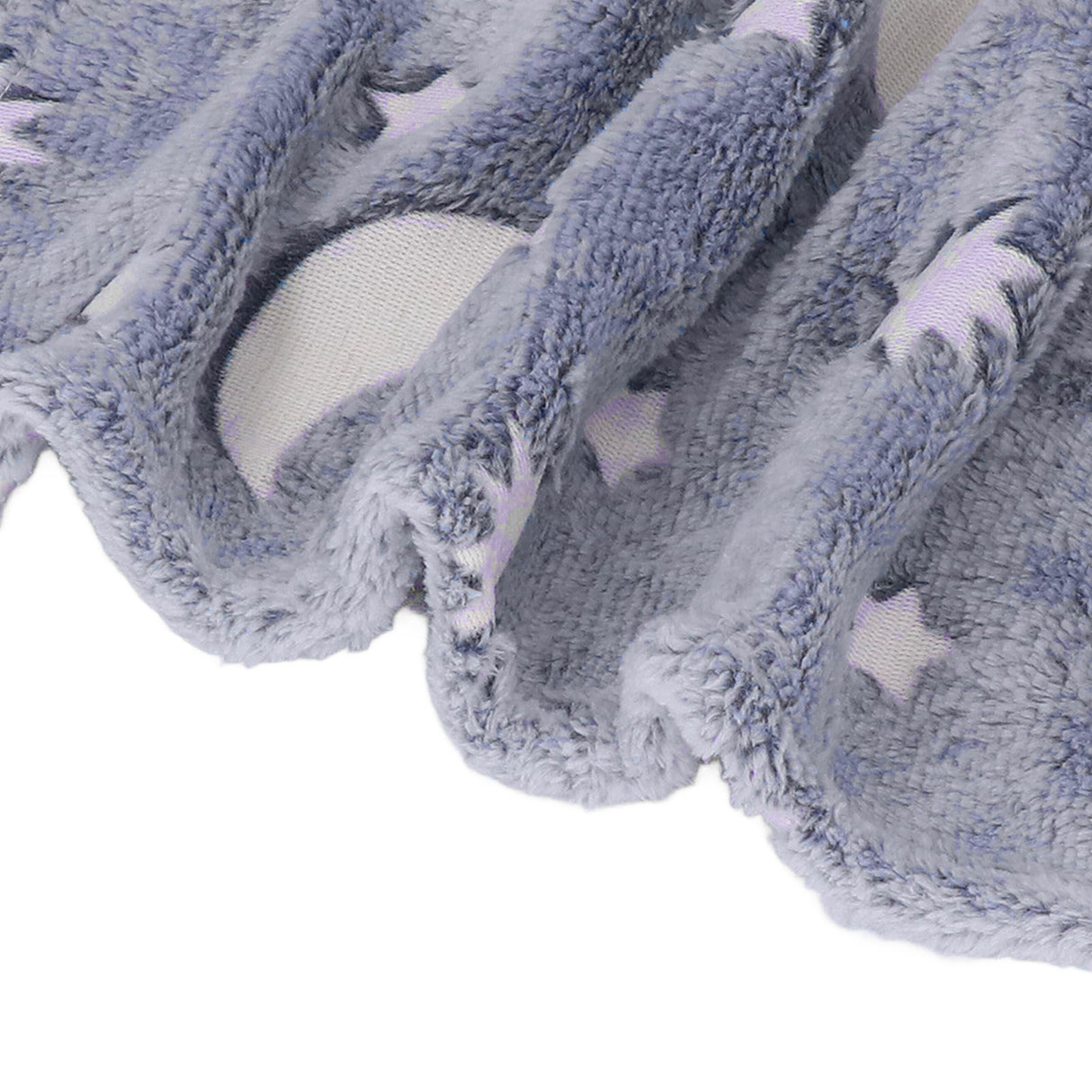 1.5x2m Luminous Blanket Double Side Flannel Star Moon Design Soft Glow in The Dark Blanket for KidsDusty Blue