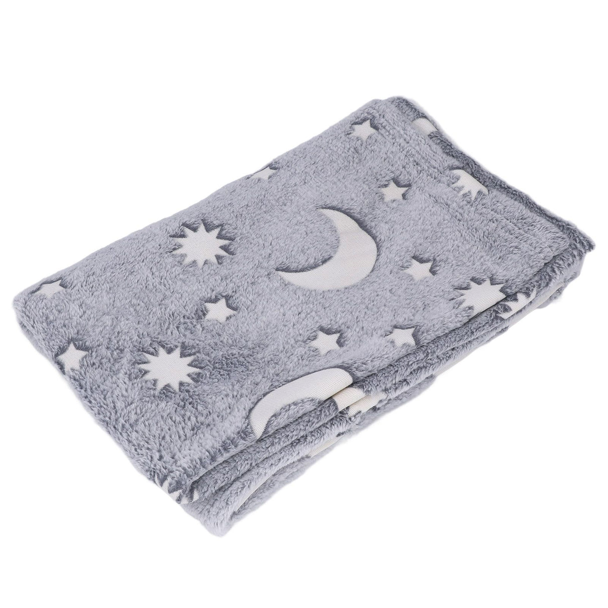 Glowing Polyester Blanket Soft and Warm Fuzzy Blanket for Bed Sofa Couch All SeasonGrey