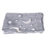 Glowing Polyester Blanket Soft and Warm Fuzzy Blanket for Bed Sofa Couch All SeasonGrey