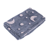 Glowing Polyester Blanket Soft and Warm Fuzzy Blanket for Bed Sofa Couch All SeasonDusty Blue
