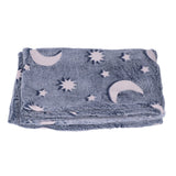 Glowing Polyester Blanket Soft and Warm Fuzzy Blanket for Bed Sofa Couch All SeasonDusty Blue - Top-Down View