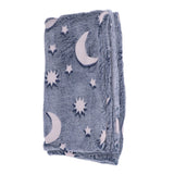 Glowing Polyester Blanket Soft and Warm Fuzzy Blanket for Bed Sofa Couch All SeasonDusty Blue - Rear View