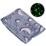 Glowing Polyester Blanket Soft and Warm Fuzzy Blanket for Bed Sofa Couch All SeasonDusty Blue