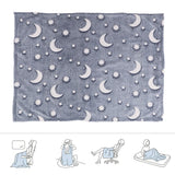 Glowing Polyester Blanket Soft and Warm Fuzzy Blanket for Bed Sofa Couch All SeasonDusty Blue