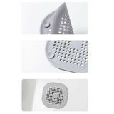 Sewer Floor Drain Net With Suction Cup Shower Drain Hair Cover Kitchen Bathroom Floor Drain PadGray - Rear View