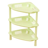 3 Layers Bathroom Standing Shelf Bathroom Stand PP Land Installation Bathroom Rack Storage Shelves for Bathroom KitchenGreen Trigon