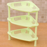 3 Layers Bathroom Standing Shelf Bathroom Stand PP Land Installation Bathroom Rack Storage Shelves for Bathroom KitchenGreen Trigon