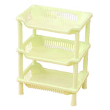 3 Layers Bathroom Standing Shelf Bathroom Stand PP Land Installation Bathroom Rack Storage Shelves for Bathroom KitchenGreen Tetragonum