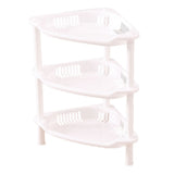 3 Layers Bathroom Standing Shelf Bathroom Stand PP Land Installation Bathroom Rack Storage Shelves for Bathroom KitchenWhite Trigon