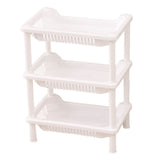 3 Layers Bathroom Standing Shelf Bathroom Stand PP Land Installation Bathroom Rack Storage Shelves for Bathroom KitchenWhite Tetragonum