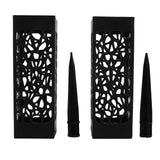 2Pcs Cemetery Grave Vase Black Column Unique Hollow Design Easy Installation Ground Insert Grave Flower Holders