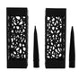 2Pcs Cemetery Grave Vase Black Column Unique Hollow Design Easy Installation Ground Insert Grave Flower Holders