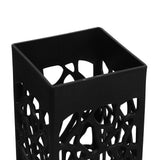 2Pcs Cemetery Grave Vase Black Column Unique Hollow Design Easy Installation Ground Insert Grave Flower Holders