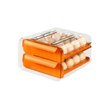 Egg Drawer Double Layer Toxic Free Transparent Thicken Large Capacity Egg Storage Box with Handle for RefrigeratorOrange