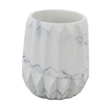 Makeup Brush Holder Durable Glossy Resin Large Capacity Modern Design Marble Vein Makeup Brush Organizer