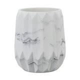 Makeup Brush Holder Durable Glossy Resin Large Capacity Modern Design Marble Vein Makeup Brush Organizer - Top-Down View