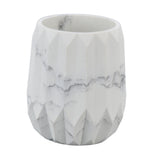 Makeup Brush Holder Durable Glossy Resin Large Capacity Modern Design Marble Vein Makeup Brush Organizer - 45-Degree Angle