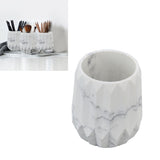Makeup Brush Holder Durable Glossy Resin Large Capacity Modern Design Marble Vein Makeup Brush Organizer - Extra Image