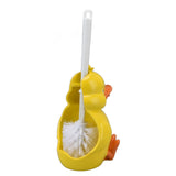 Toilet Brush Little Yellow Duck Seamless Toilet Cleaning Brush Deep Cleaning Bathroom Toilet Brush with Base for Bathroom