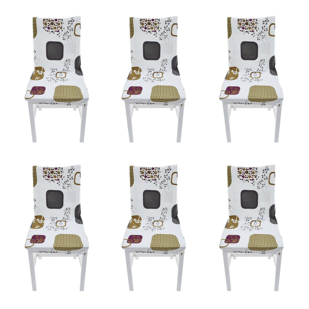 6PCS High Elasticity Chair Cover Removable Washable Dustproof Home Hotel Dining Chair CoversType 1